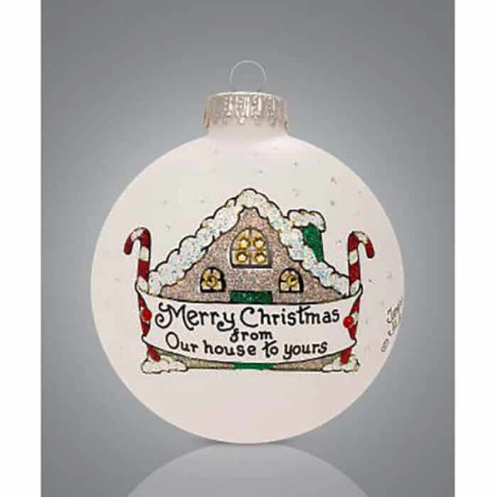 Gingerbread Our House Glass Ball Ornament