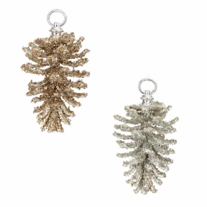 Glitter Iced Pinecone Ornaments