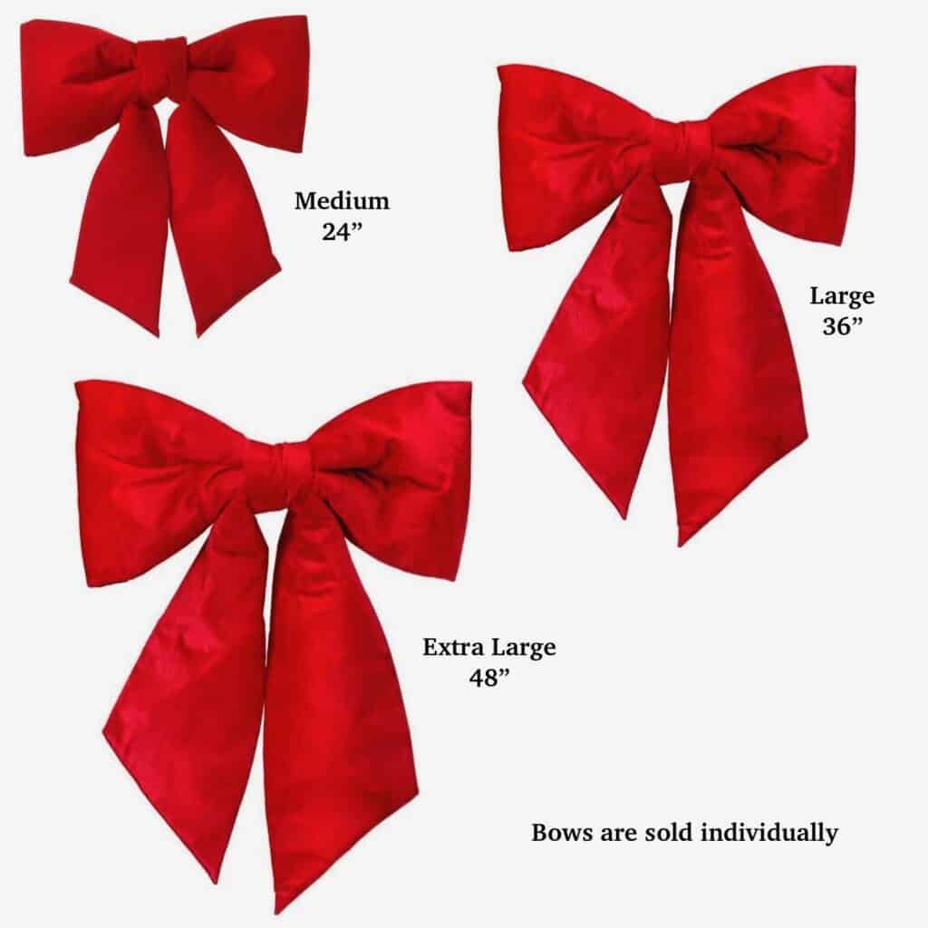 Red Velvet Outdoor Bows M L  Xl