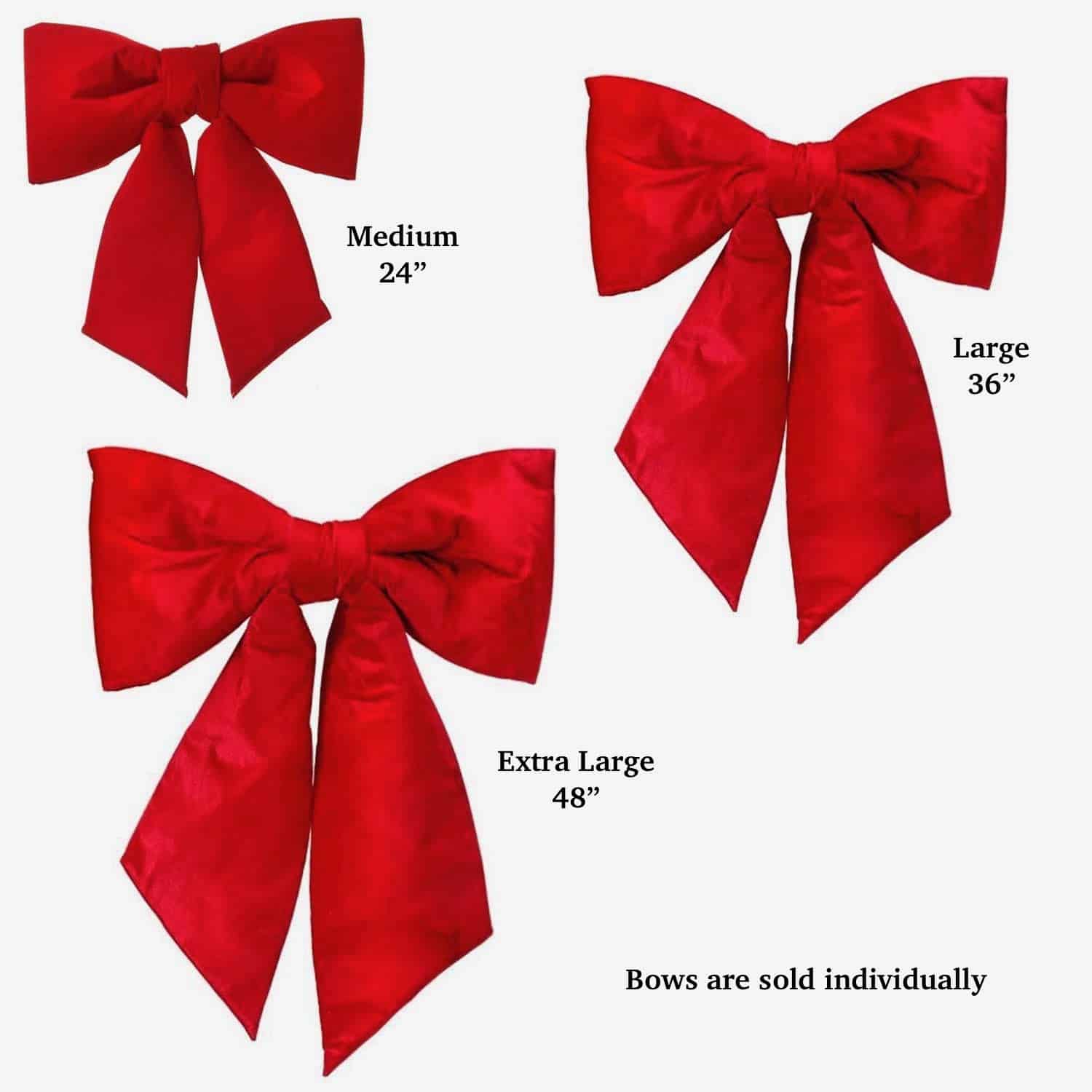 Red Velvet Outdoor Bows M L  Xl