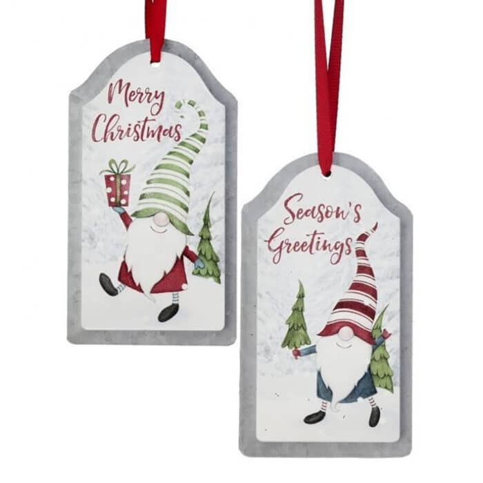 Greeting Gnome Tag Ornaments