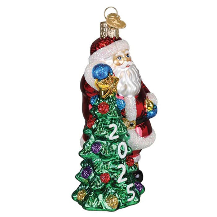 2025 Santa with Tree Ornament Old World Christmas Side