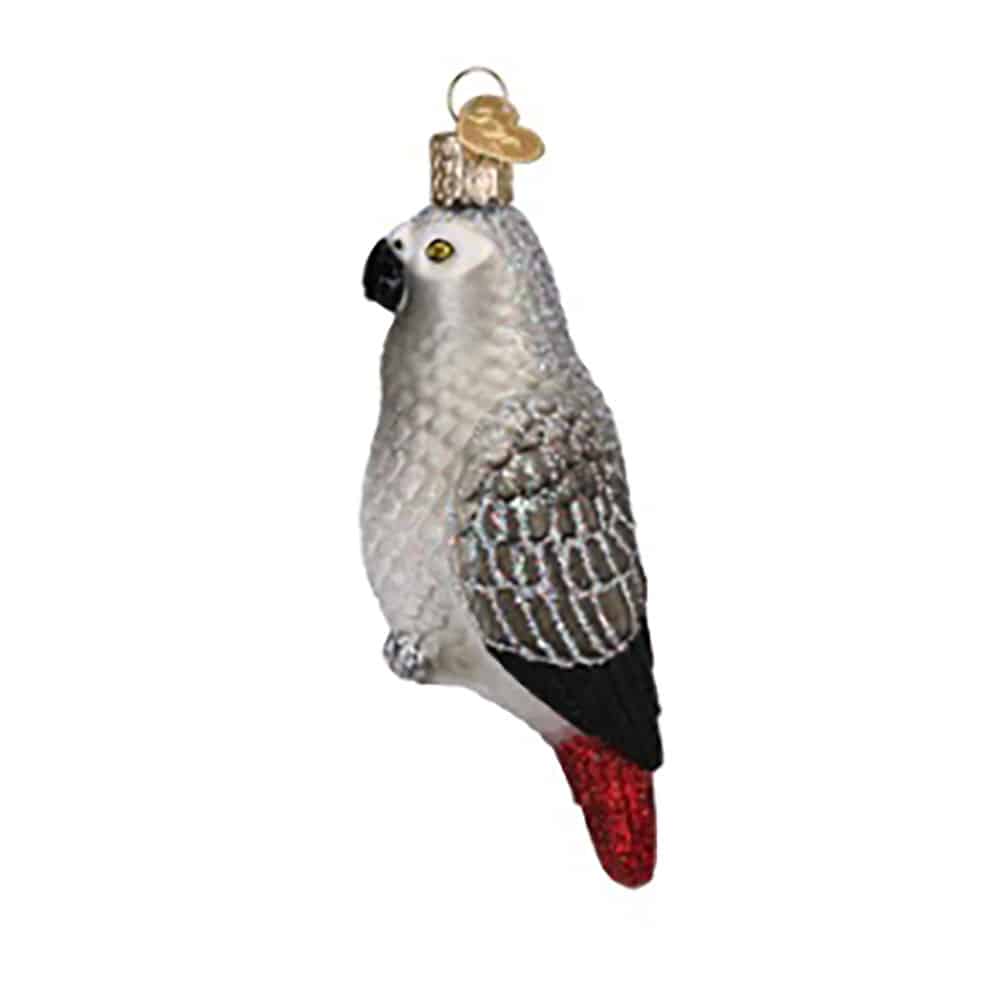 African Grey Ornament Old World Christmas Side