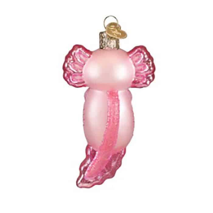 Axolotl with Candy Cane Ornament Old World Christmas Back