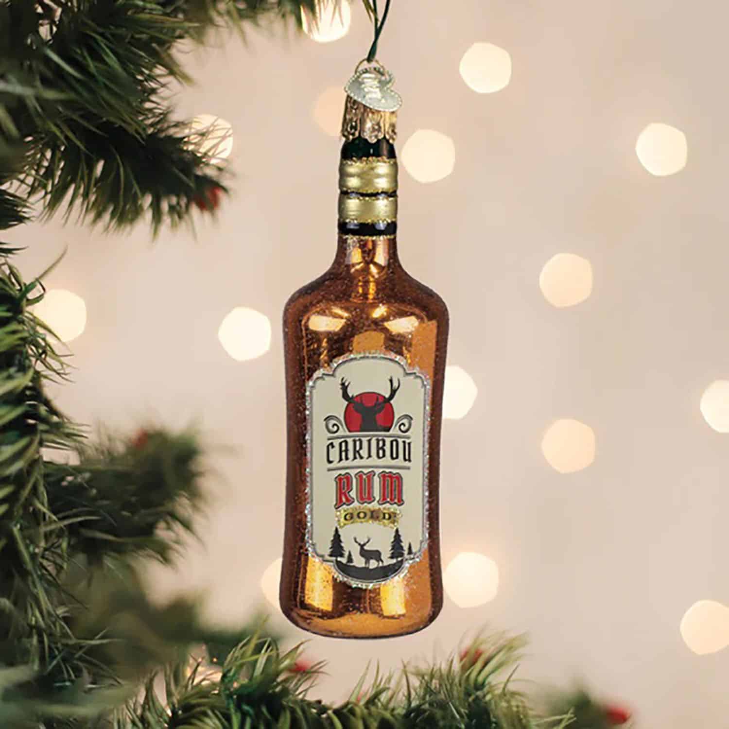 Caribou Rum Bottle Ornament Old World Christmas