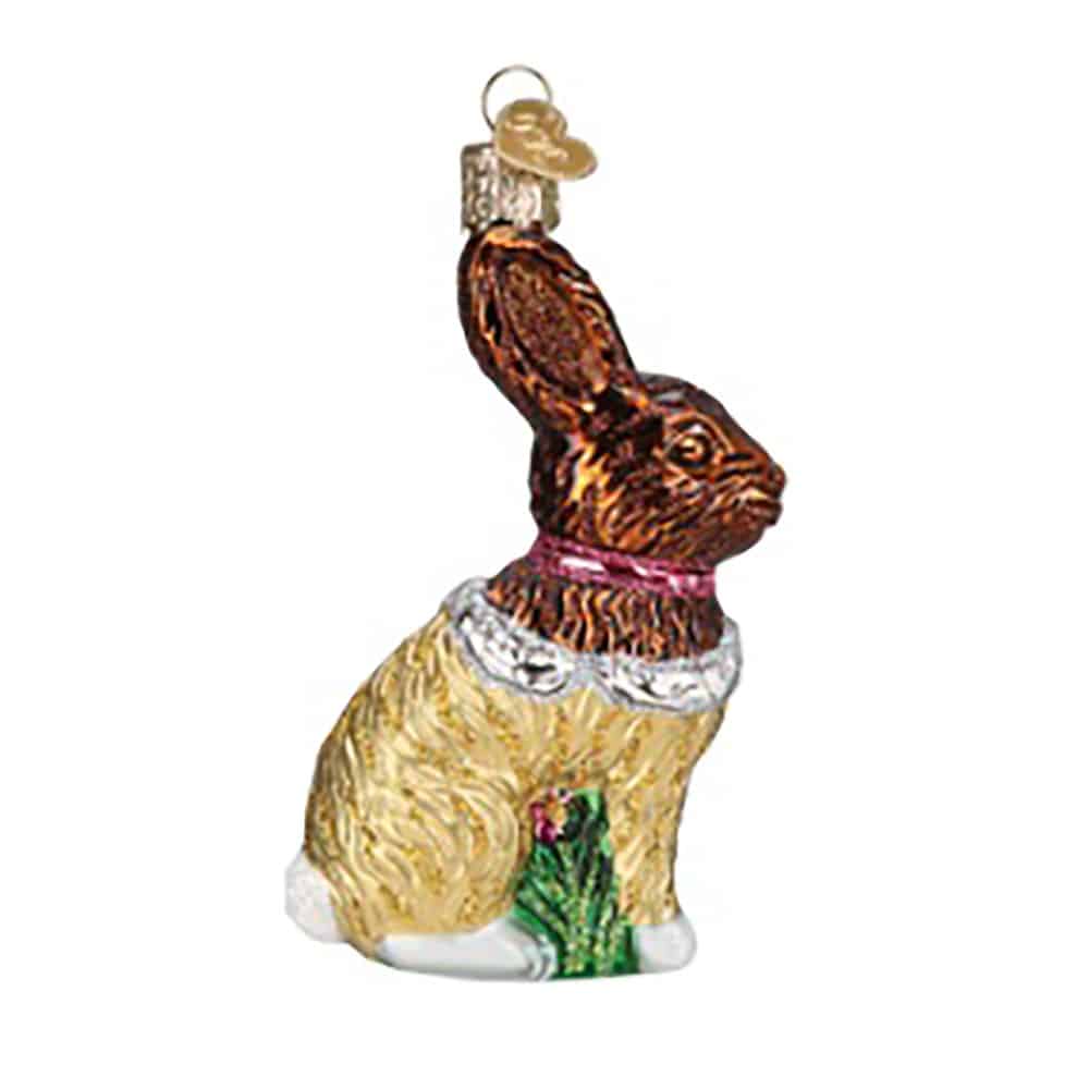 Chocolate Easter Bunny Ornament Old World Christmas Side