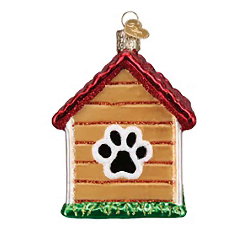 Dog House Ornament Old World Christmas Back
