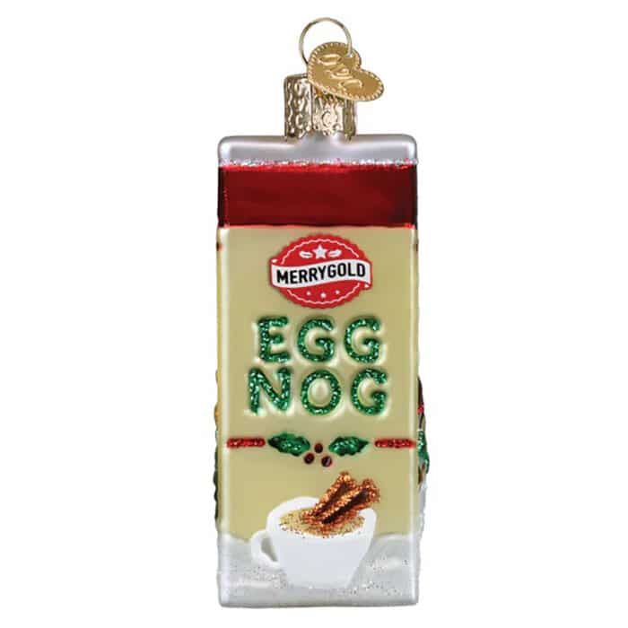 Eggnog Carton Ornament Old World Christmas Back
