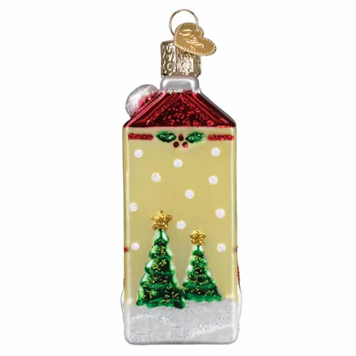 Eggnog Carton Ornament Old World Christmas Side