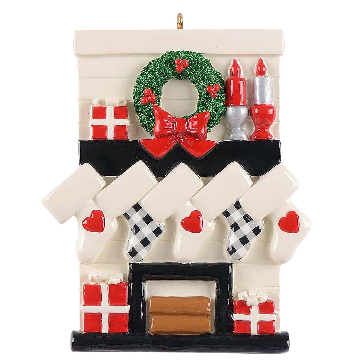 Gather Round Mantle Family Ornaments Personalized Five