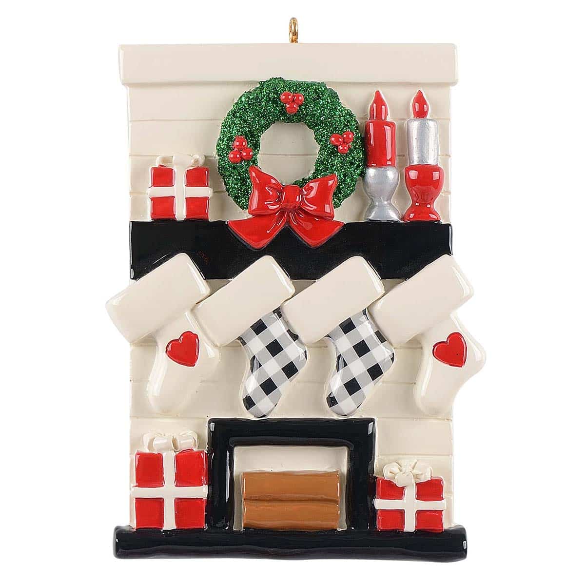 Gather Round Mantle Family Ornaments Personalized Four