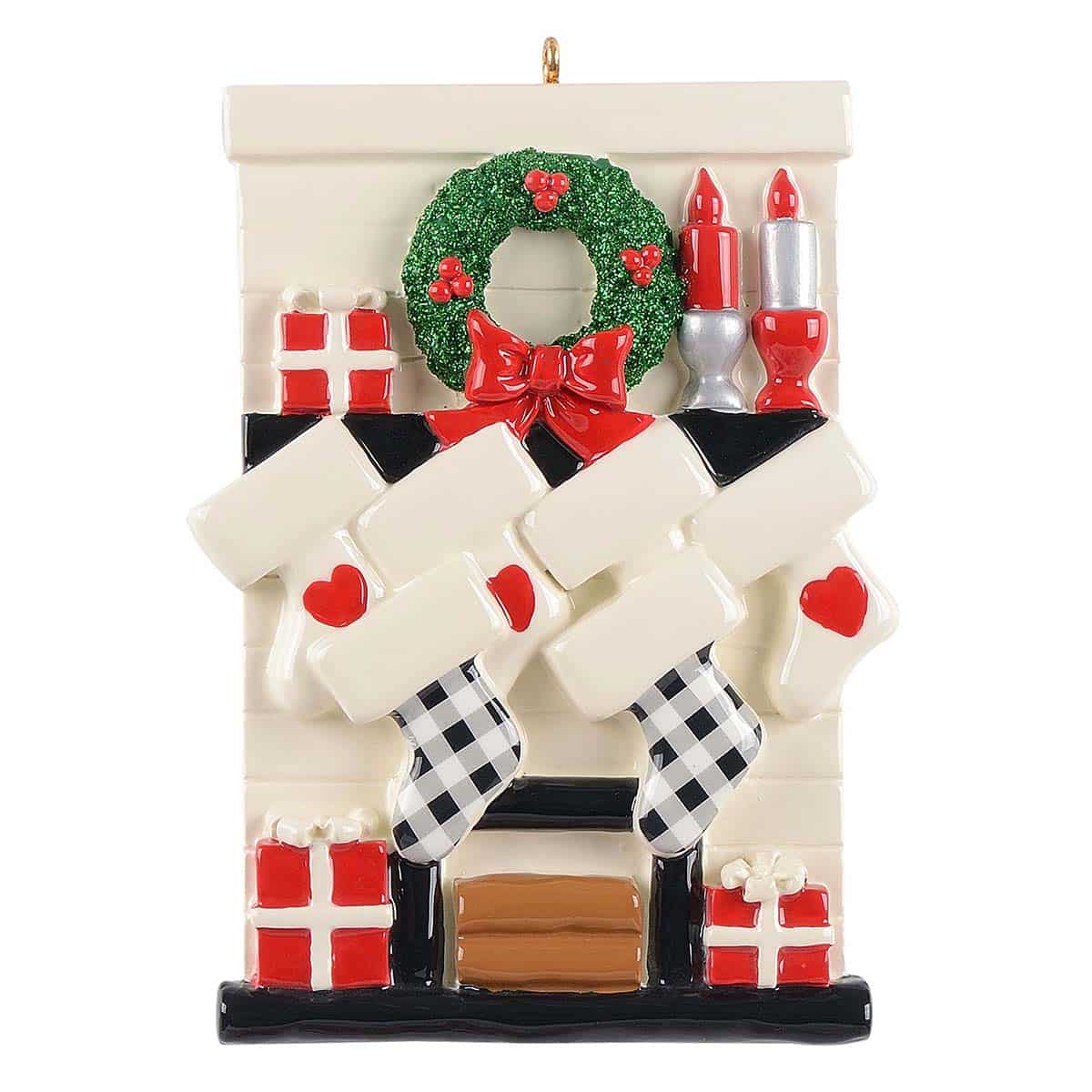 Gather Round Mantle Family Ornaments Personalized Six