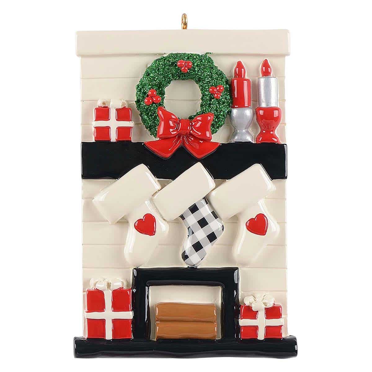 Gather Round Mantle Family Ornaments Personalized Three