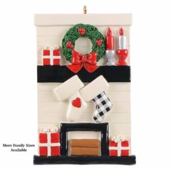 Gather Round Mantle Family Ornaments Personalized Two