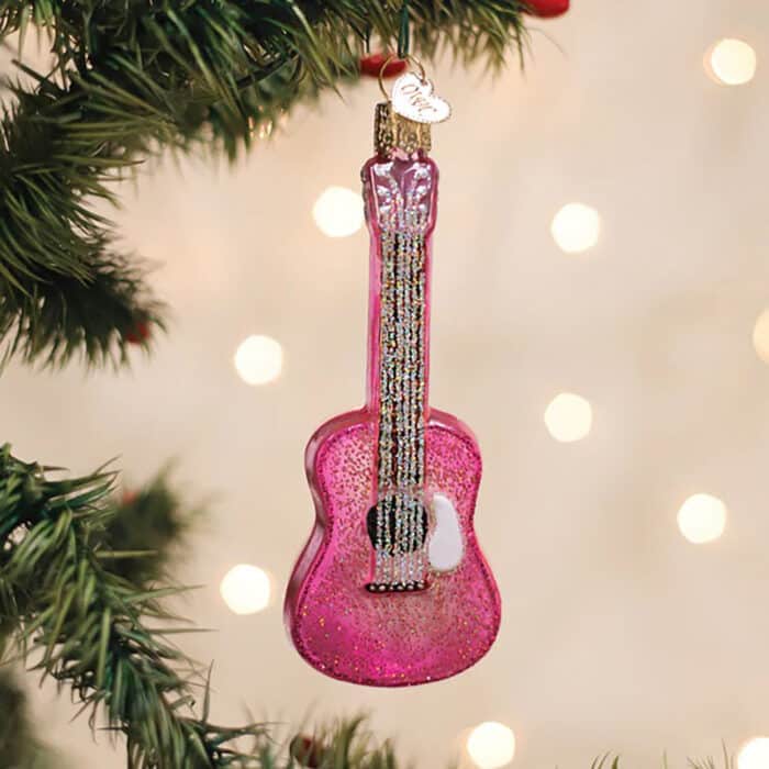 Glittered Glam Guitar Ornament Old World Christmas
