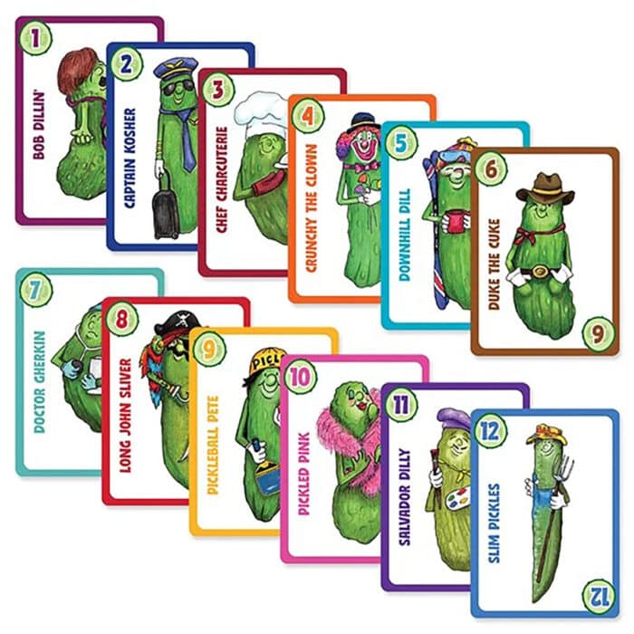 Go Pickle Game and Ornament Old World Christmas Pickle Cards
