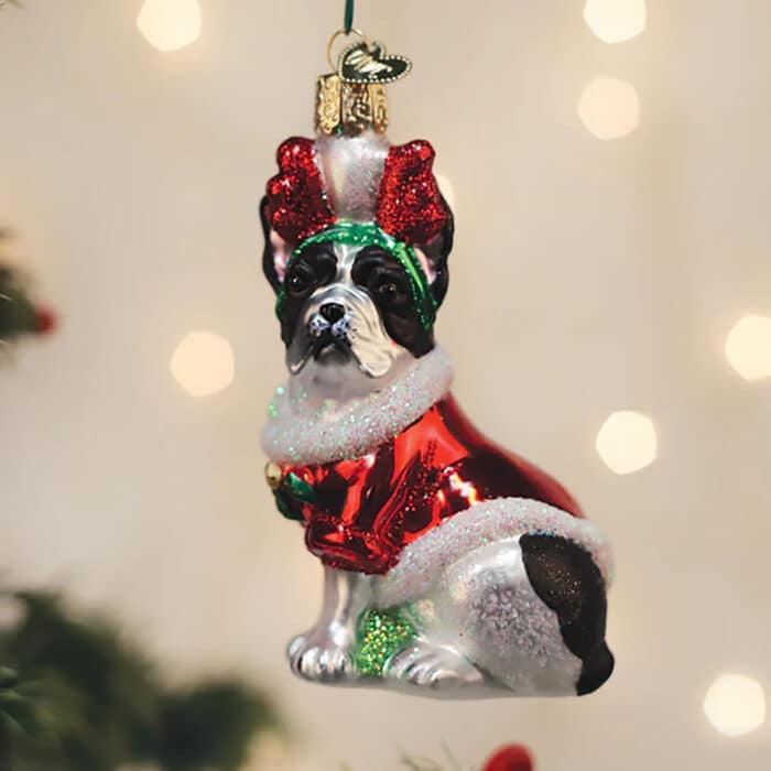 Holiday French Bulldog Ornament Old World Christmas