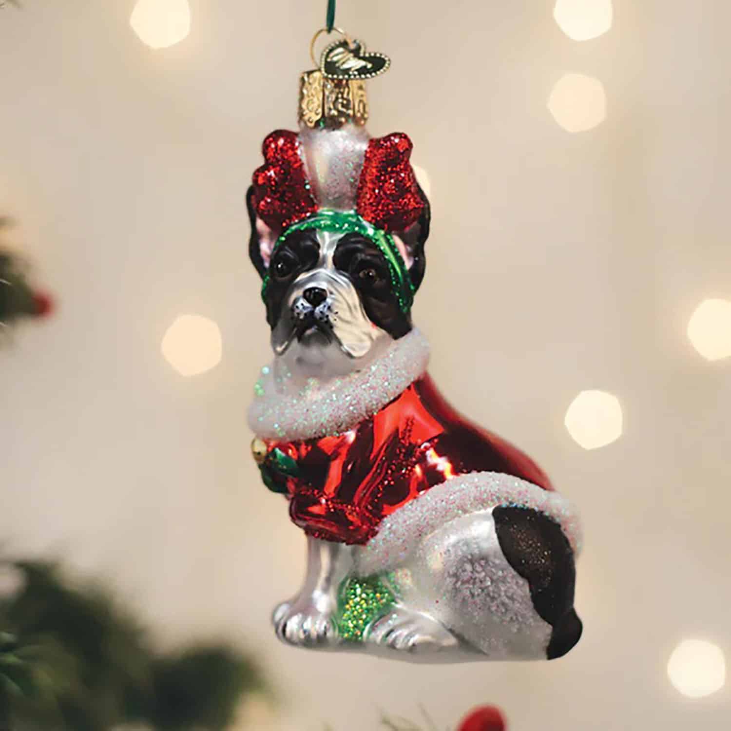 Holiday French Bulldog Ornament Old World Christmas