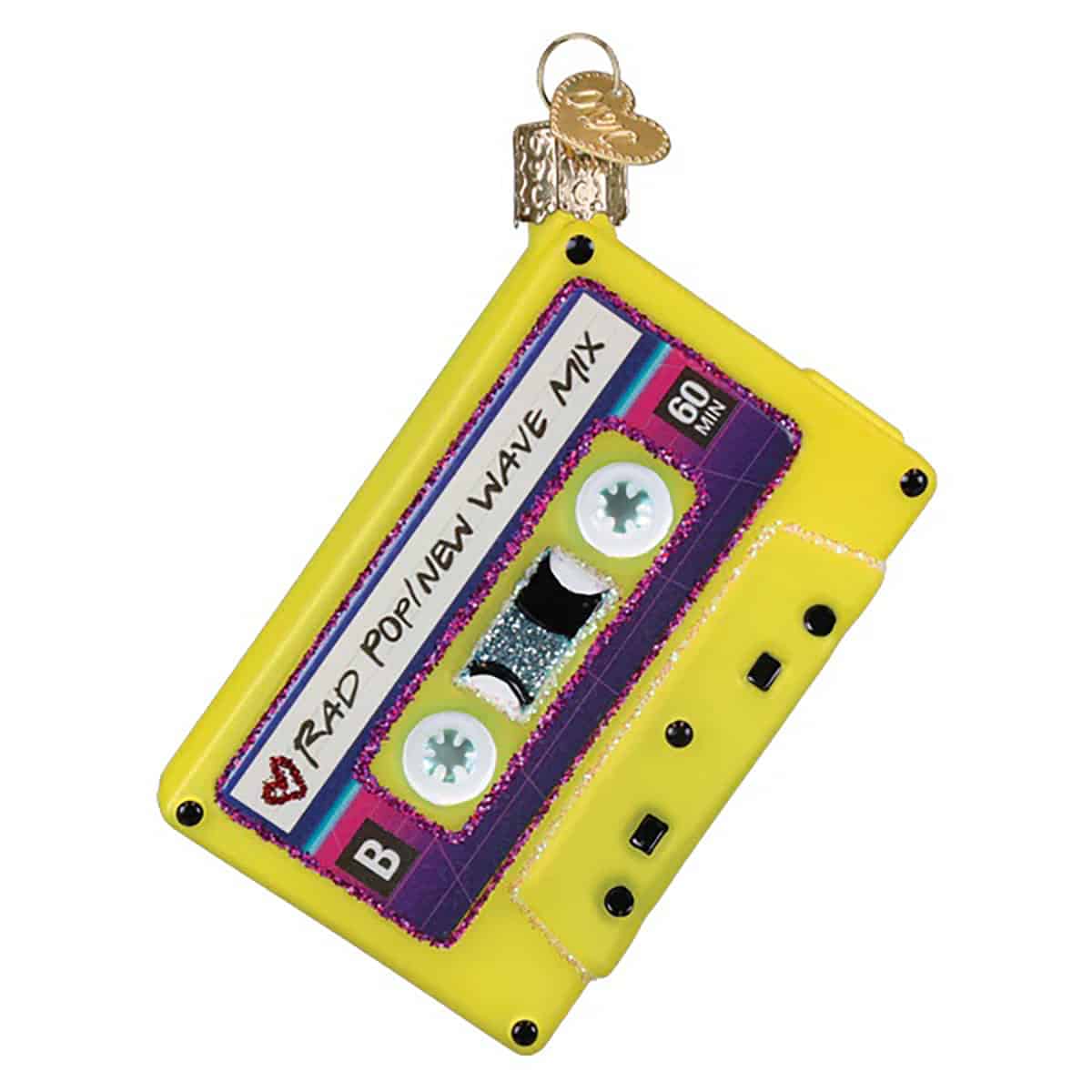 I Love the 80s Cassette Ornament Old World Christmas Back