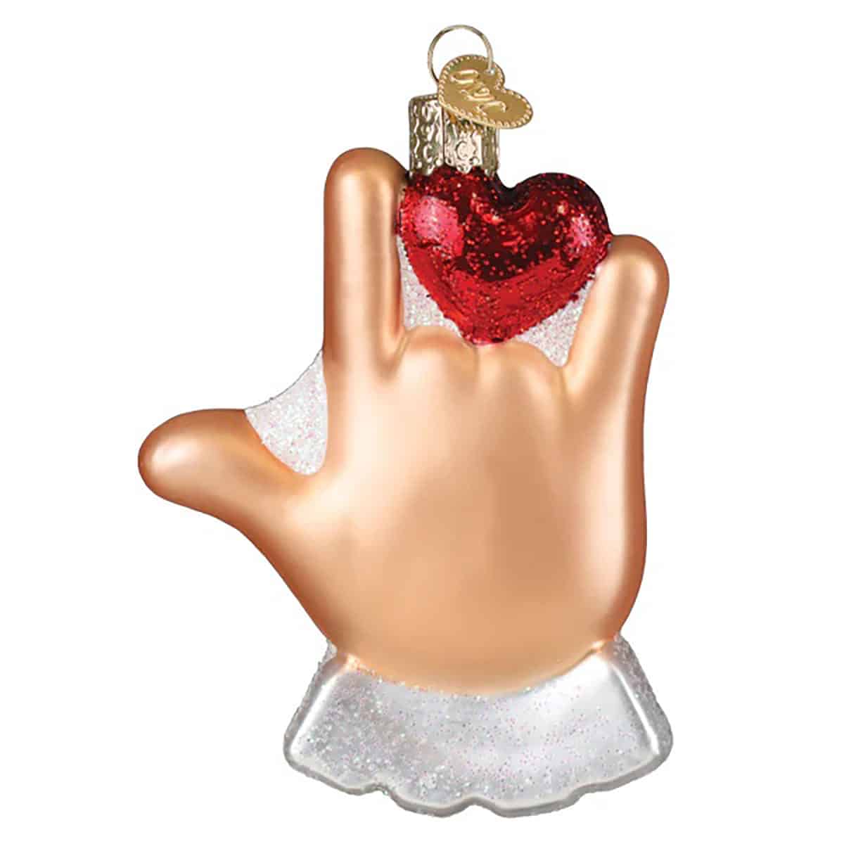 Love Sign Language Ornament Old World Christmas Back