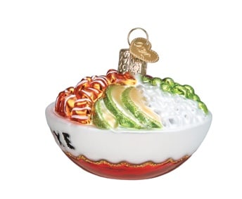 Poke Bowl Ornament Old World Christmas Side