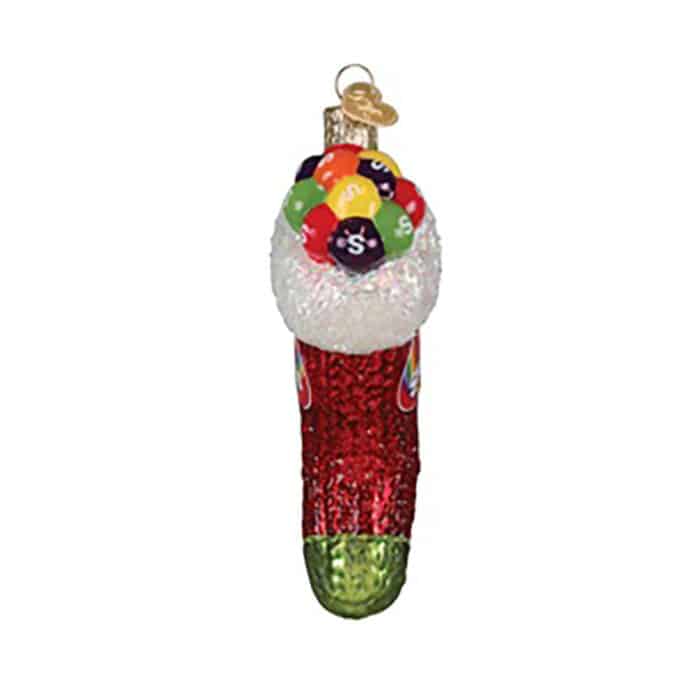 Skittles Stocking Ornament Old World Christmas Front