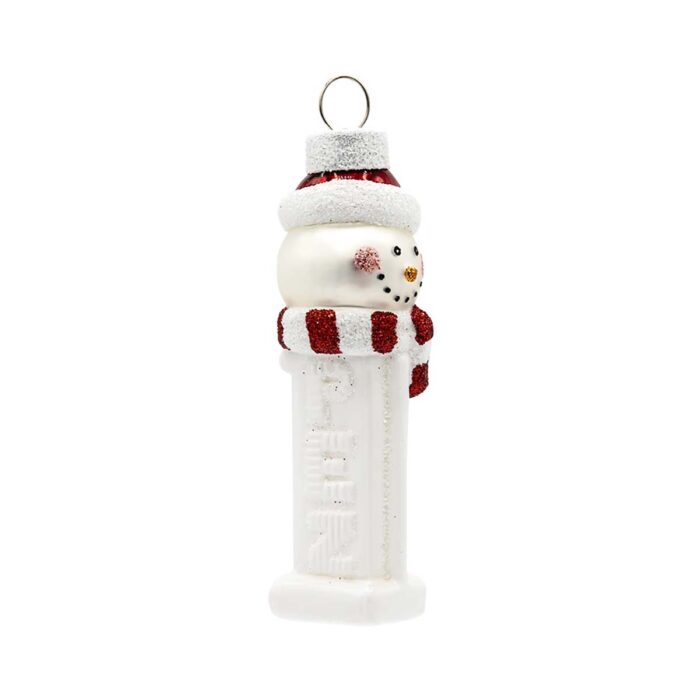 Snowman Mini Pez Ornament Side