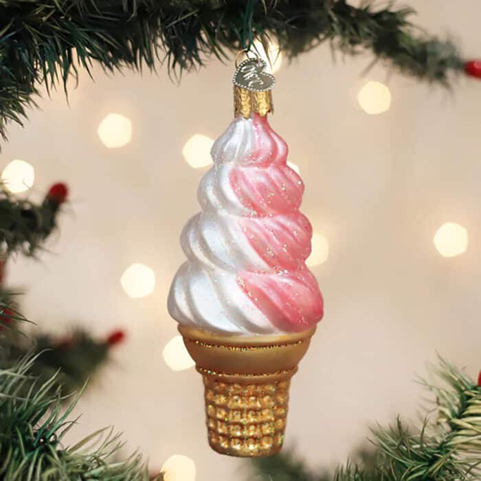 Strawberry Swirl Soft Serve Ornament Old World Christmas