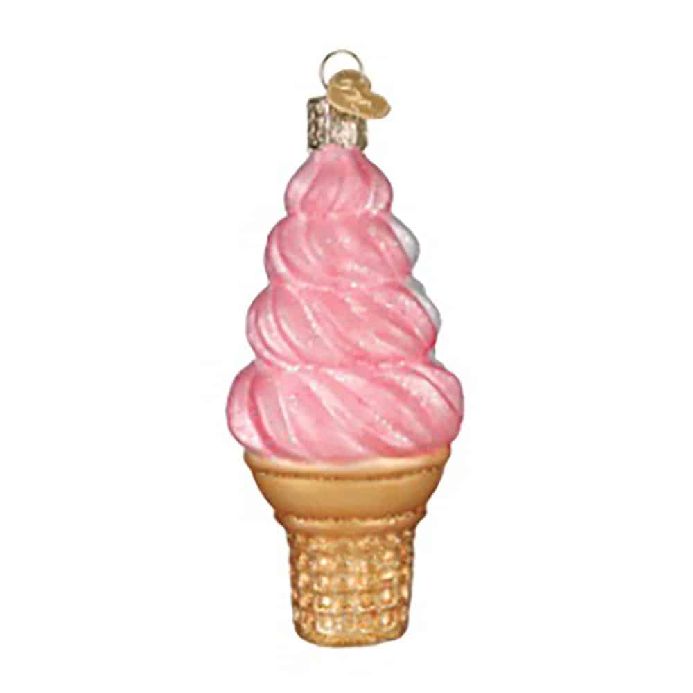 Strawberry Swirl Soft Serve Ornament Old World Christmas Back
