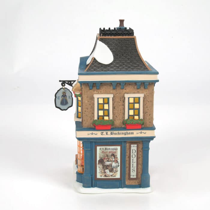 T L Buckingham Doll Shop Dickens Village Side