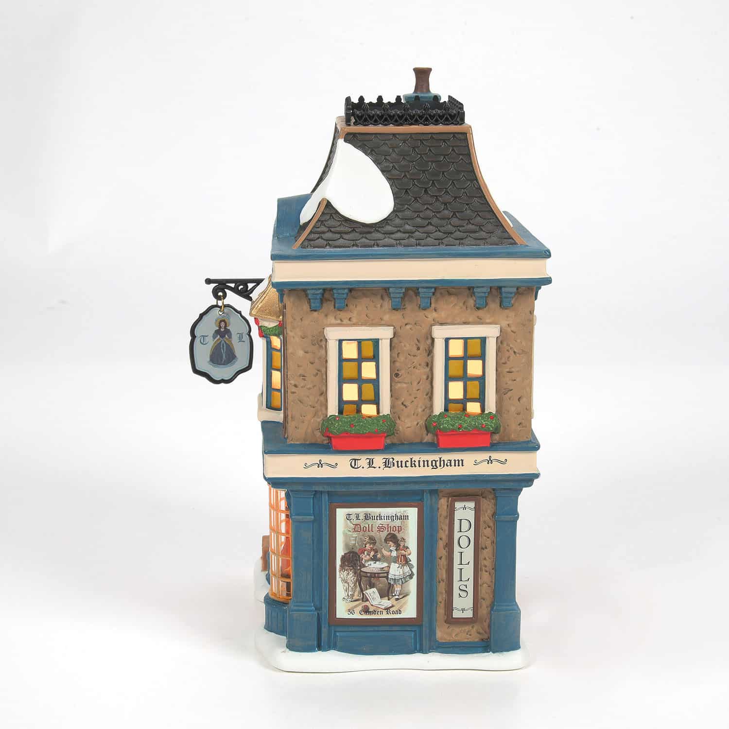 T L Buckingham Doll Shop Dickens Village Side