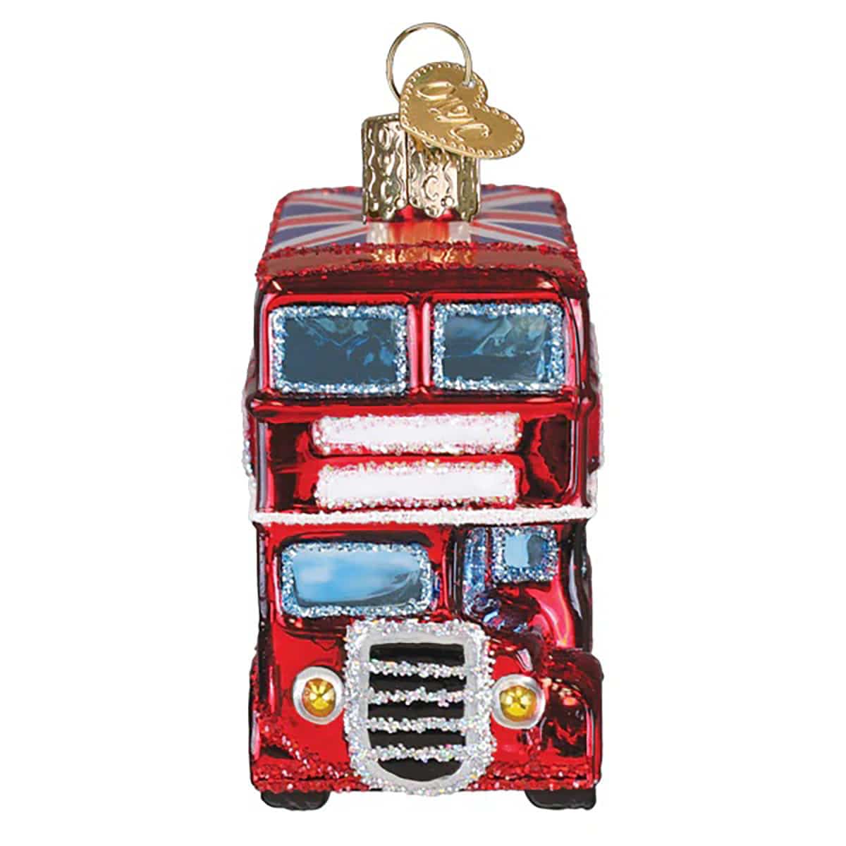 the Rolling Stones British Bus Ornament Old World Christmas Front