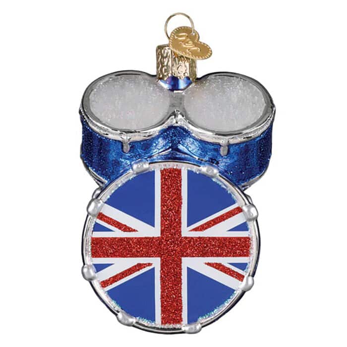the Who Drum Set Ornament Old World Christmas Back