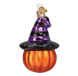 Witch Pumpkin Ornament Old World Christmas Back