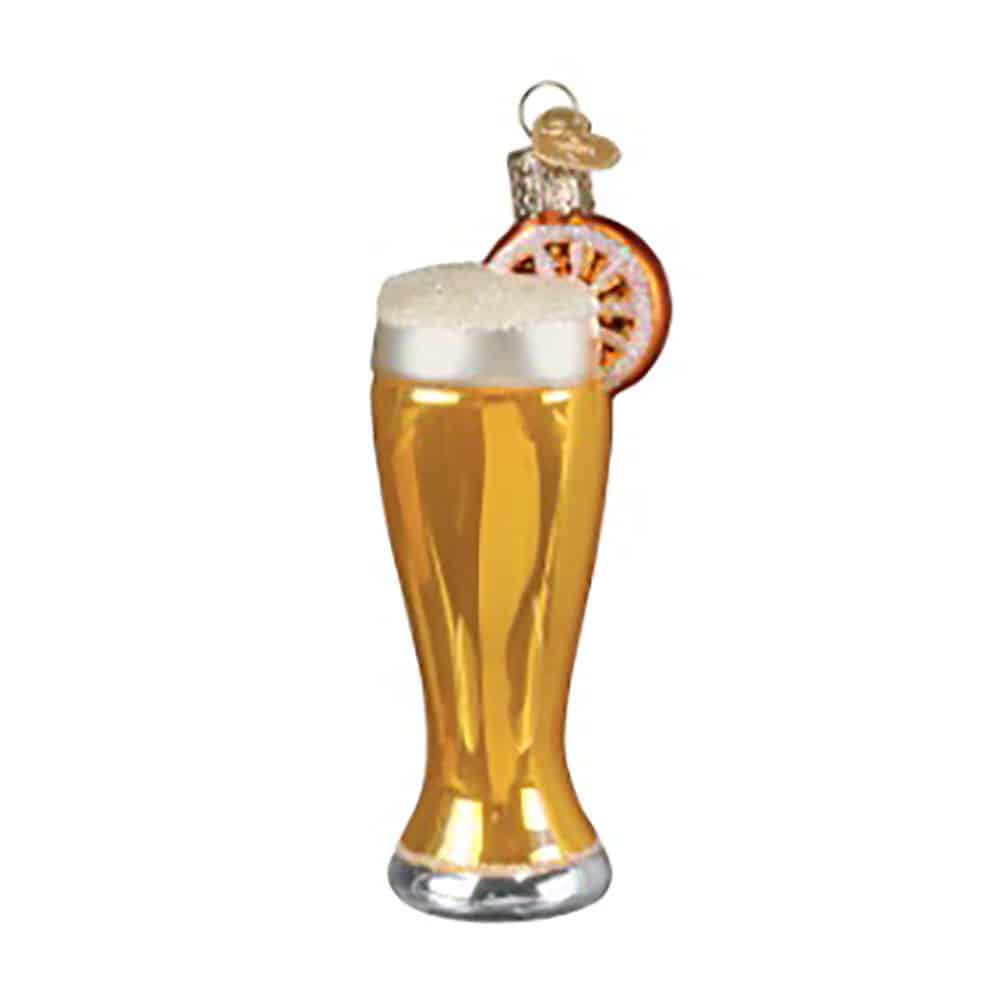Glass of Blue Moon® Beer Ornament Old World Christmas Side
