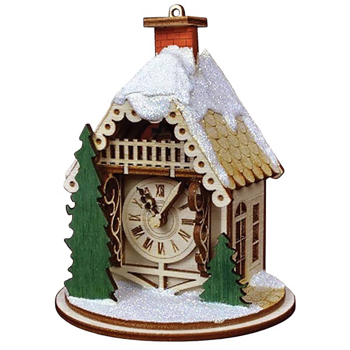 Ginger Cottage Alpine Time Clock Shoppe Ornament Old World Christmas Plain