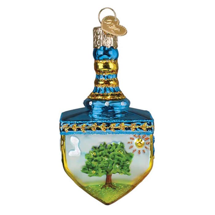 Hanukkah Dreidel Ornament Old World Christmas Side