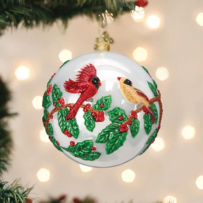 Hollyberry Birds Round Ornament Old World Christmas