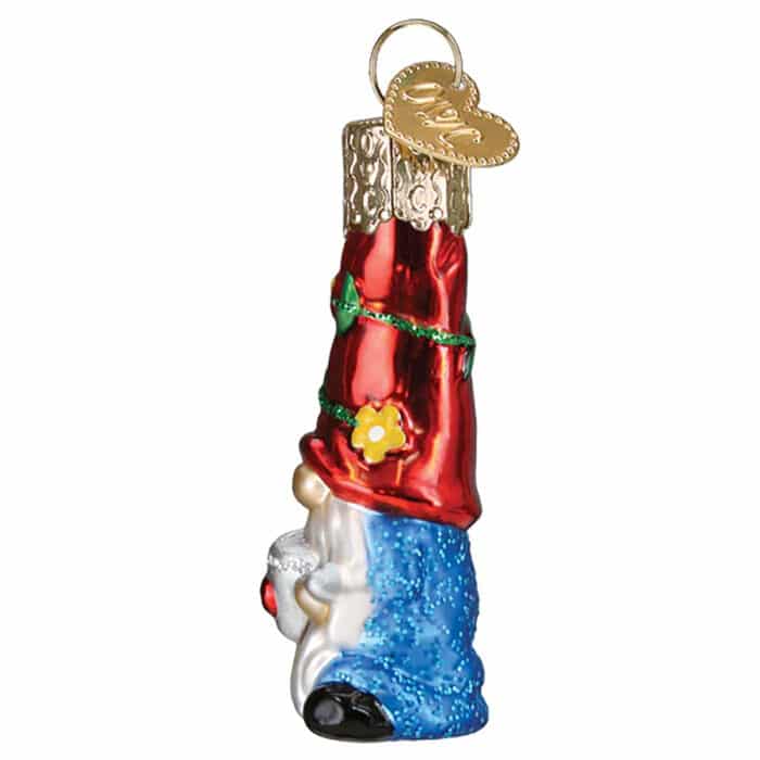 Mini Garden Gnome Ornament Old World Christmas Side