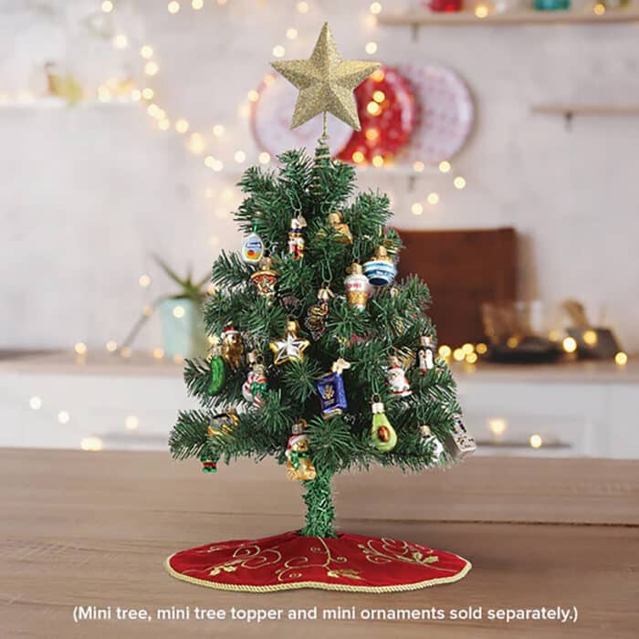 Mini Gold Holly Leaf Tree Skirt Old World Christmas Glamour