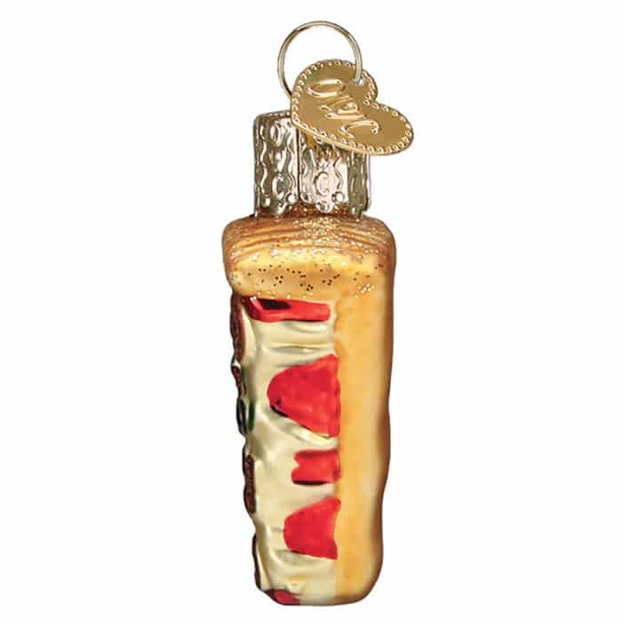 Mini Pizza Slice Ornament Old World Christmas Side