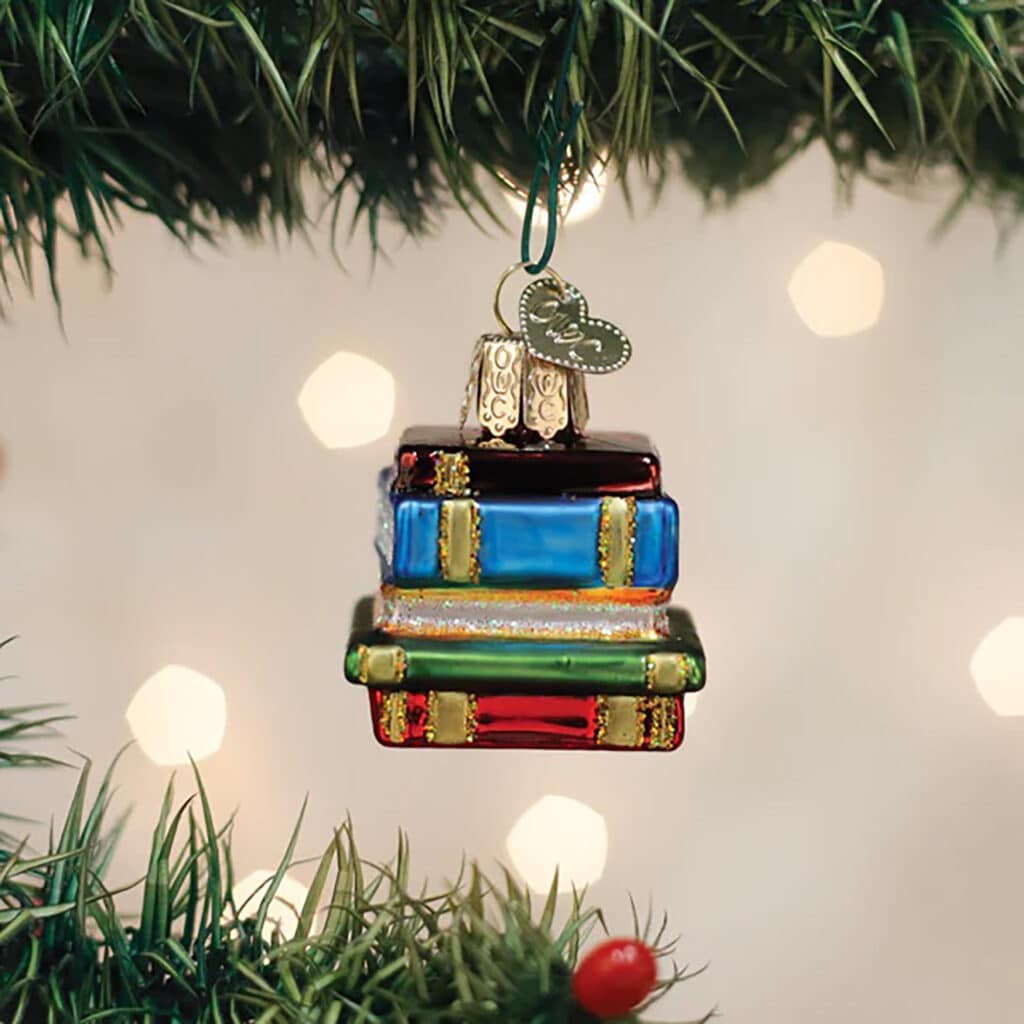 Mini Stack of Books Ornament Old World Christmas