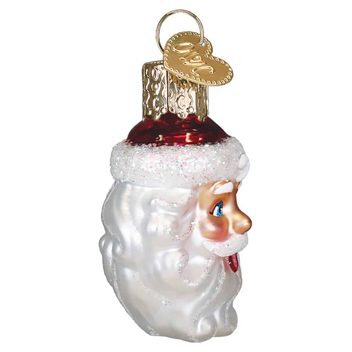 Mini Winking Santa Ornament Old World Christmas Side