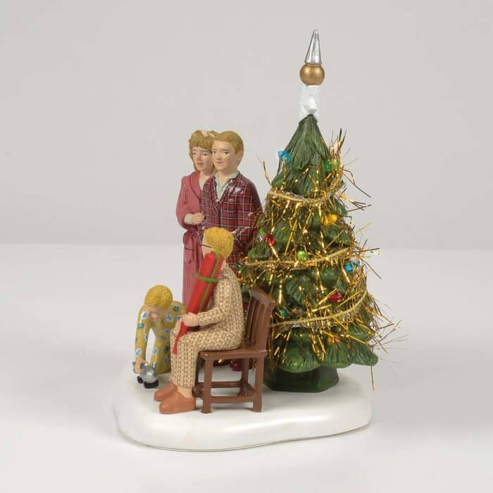 the Family Opens Their Gifts a Christmas Story Village Dept 56 Side