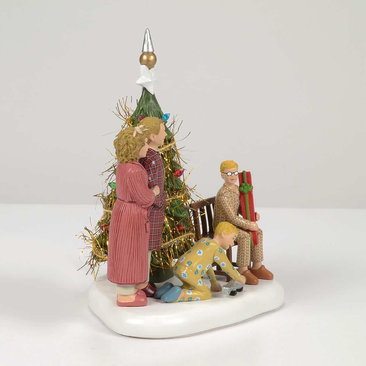 the Family Opens Their Gifts a Christmas Story Village Dept 56 Side Two