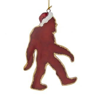 Bigfoot Santa Hat Silhouette Ornament
