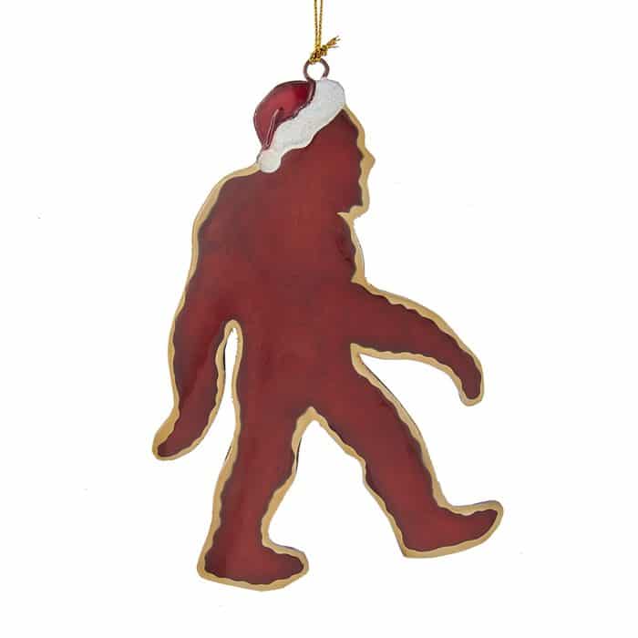 Bigfoot Santa Hat Silhouette Ornament