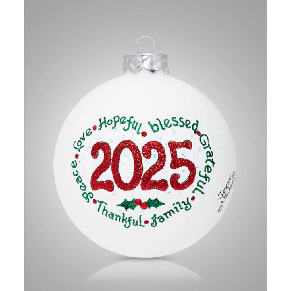 Blessed 2025 Glass Ball Ornament Personalized
