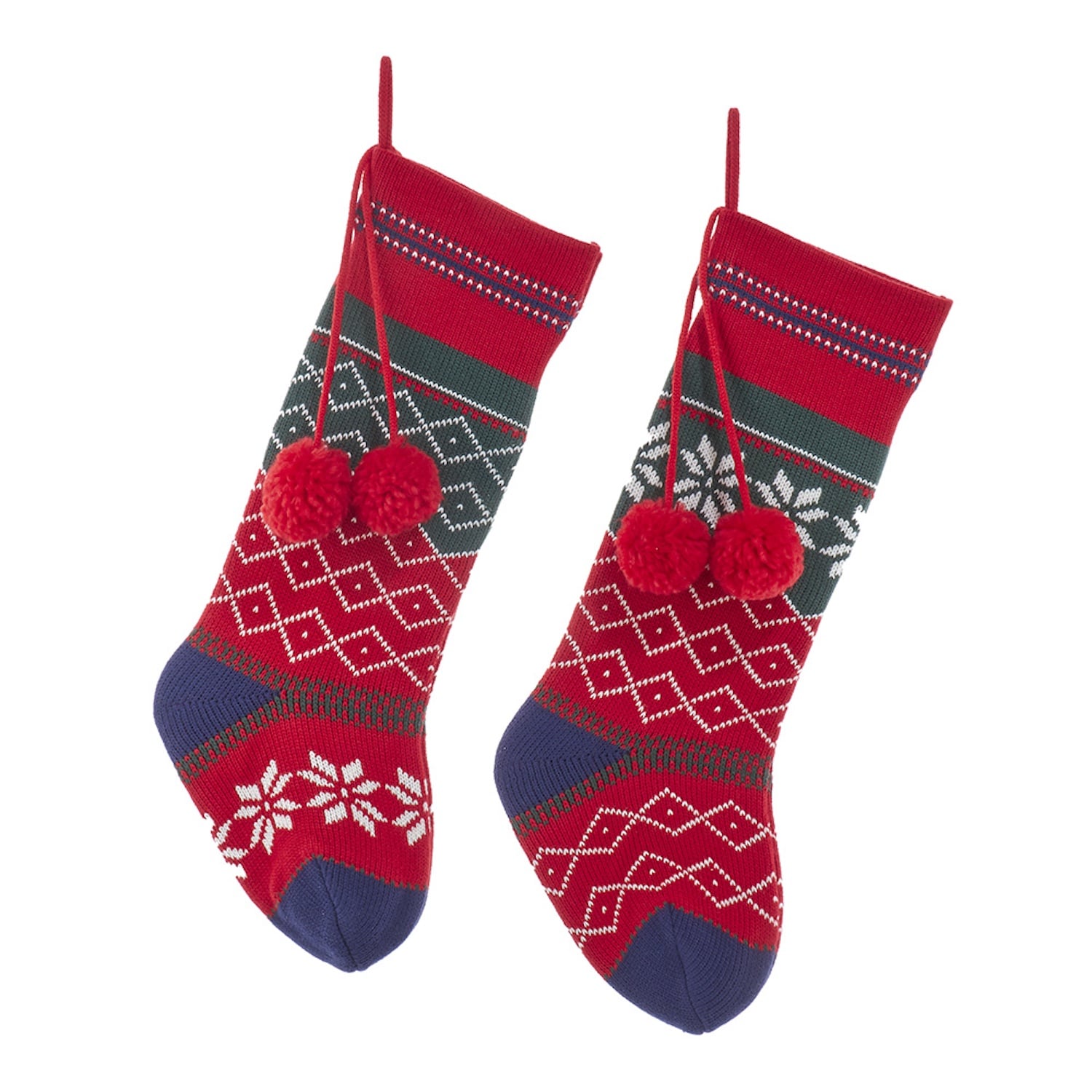 Blue Accent Snowflake Stockings