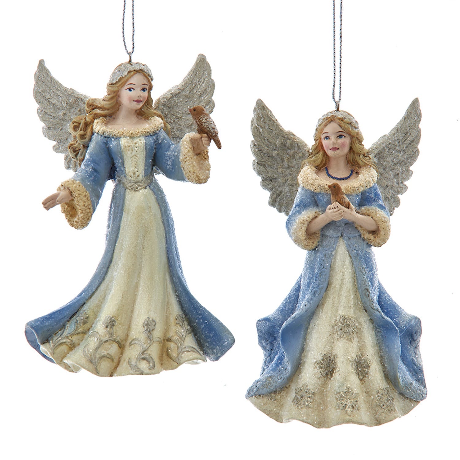 Blue Platinum Angel Ornaments